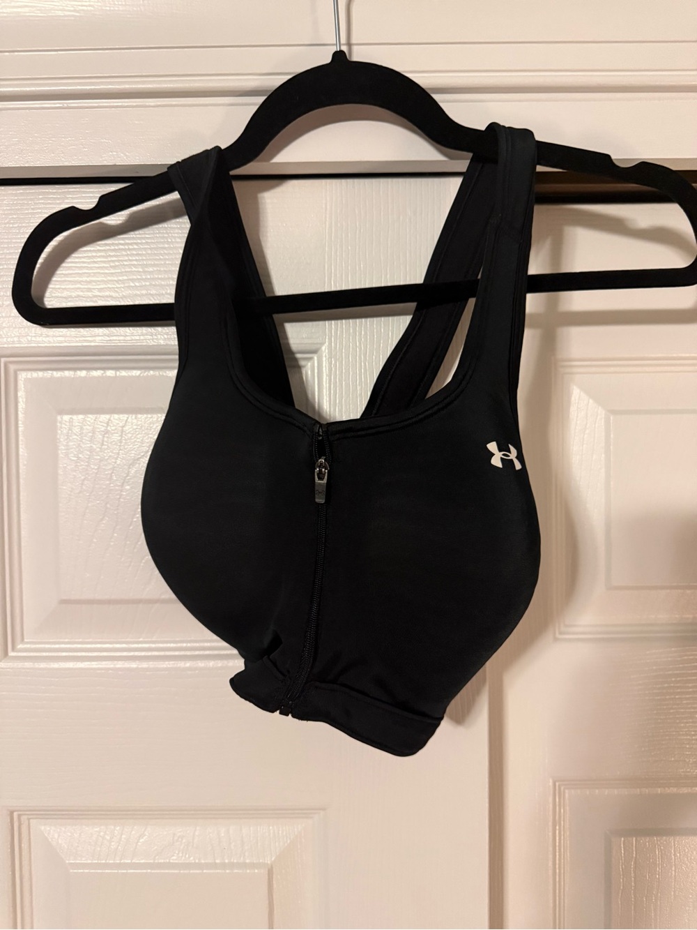 Under Armour Black Front-Zip High-Impact Sports Bra
